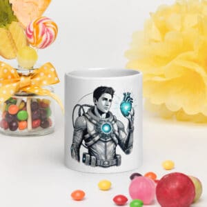 White glossy mug